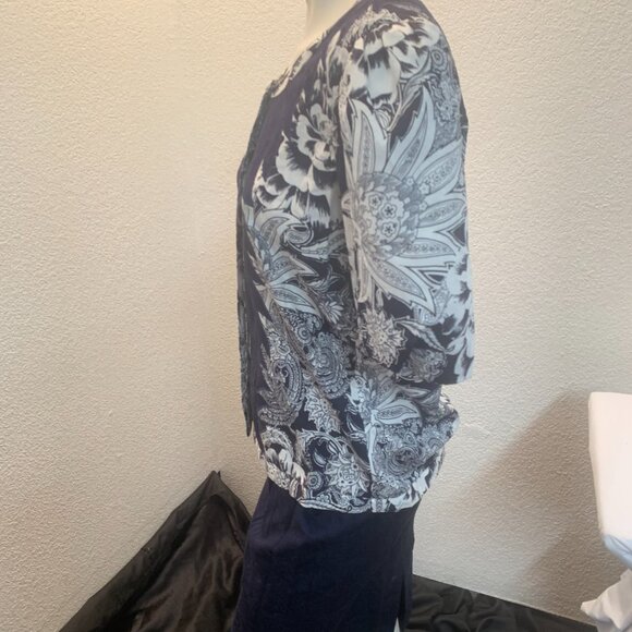 Vintage Diane Freis cotton skirt and top set navy white one size almost new cond - Picture 6 of 13